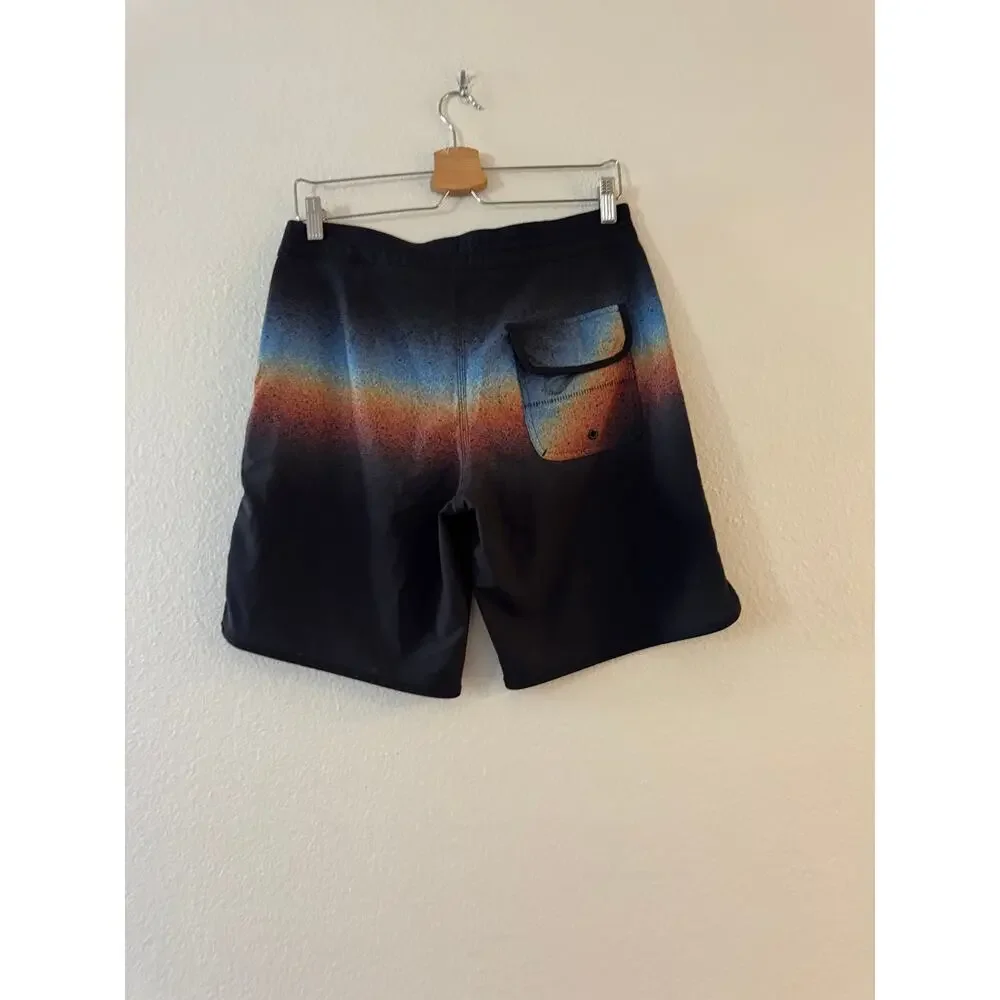 Infinity Surfboards Men's Boardshorts Size‎ 30 Black Blue Orange Ombre Stripe